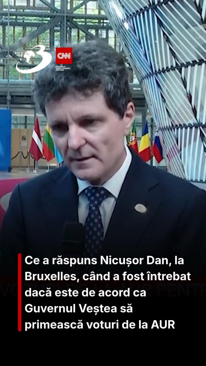 Ce a răspuns Nicușor Dan, la Bruxelles, când a fost întrebat dacă este de acord ca Guvernul Veștea să primească voturi de la AUR
