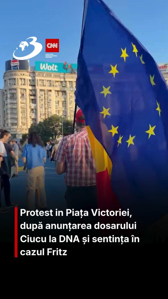 Protest in Piața Victoriei, după anunțarea dosarului Ciucu la DNA și sentința în cazul Fritz