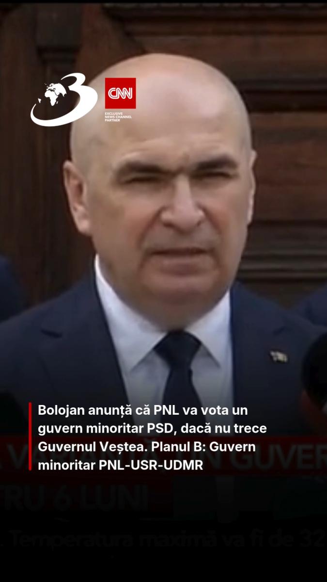 Bolojan anunță că PNL va vota un guvern minoritar PSD, dacă nu trece Guvernul Veștea. Planul B: Guvern minoritar PNL-USR-UDMR 