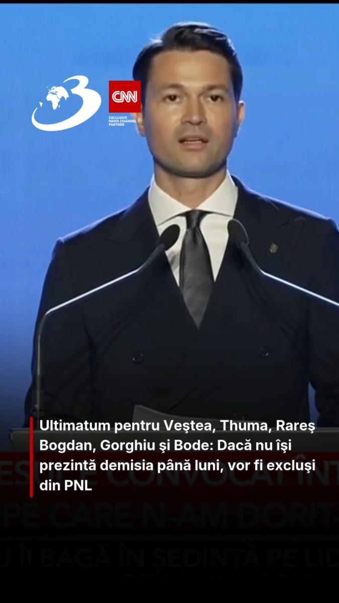 Ultimatum pentru Veştea, Thuma, Rareş Bogdan, Gorghiu şi Bode: Dacă nu îşi prezintă demisia până luni, vor fi excluşi din PNL 