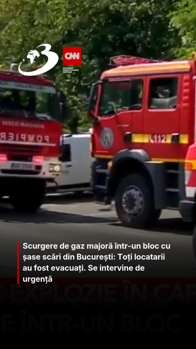 Scurgere de gaz majoră într-un bloc cu șase scări din București: Toți locatarii au fost evacuați. Se intervine de urgență