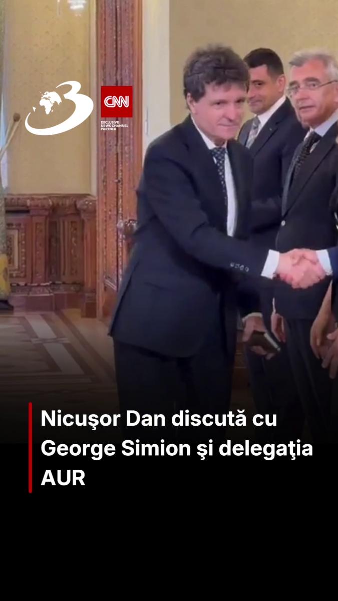 Nicuşor Dan discută cu George Simion şi delegaţia AUR