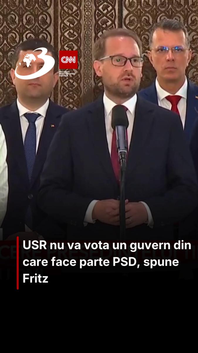 USR nu va vota un guvern din care face parte PSD, spune Fritz