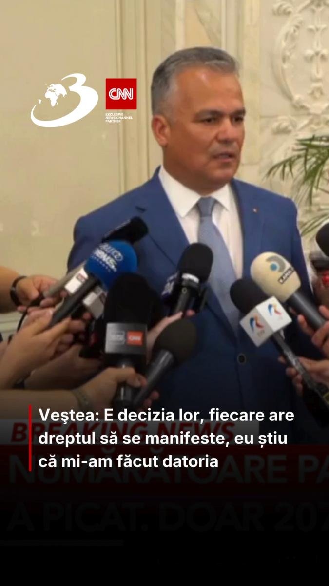 Veştea: E decizia lor, fiecare are dreptul să se manifeste, eu știu că mi-am făcut datoria
