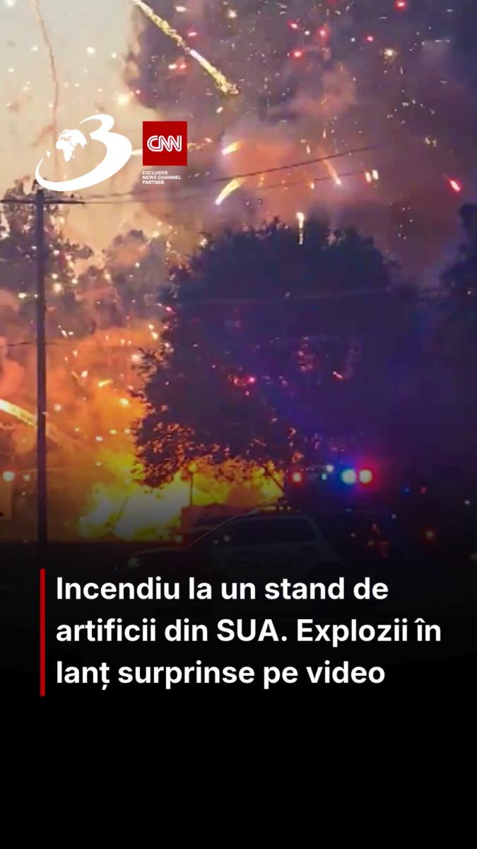 Incendiu la un stand de artificii din SUA. Explozii în lanț surprinse pe video