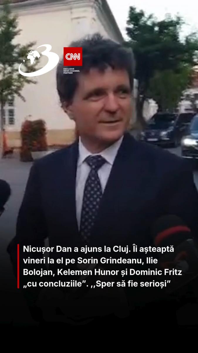 Nicușor Dan a ajuns la Cluj. Îi așteaptă vineri la el pe Sorin Grindeanu, Ilie Bolojan, Kelemen Hunor și Dominic Fritz „cu concluziile”. ,,Sper să fie serioși”
