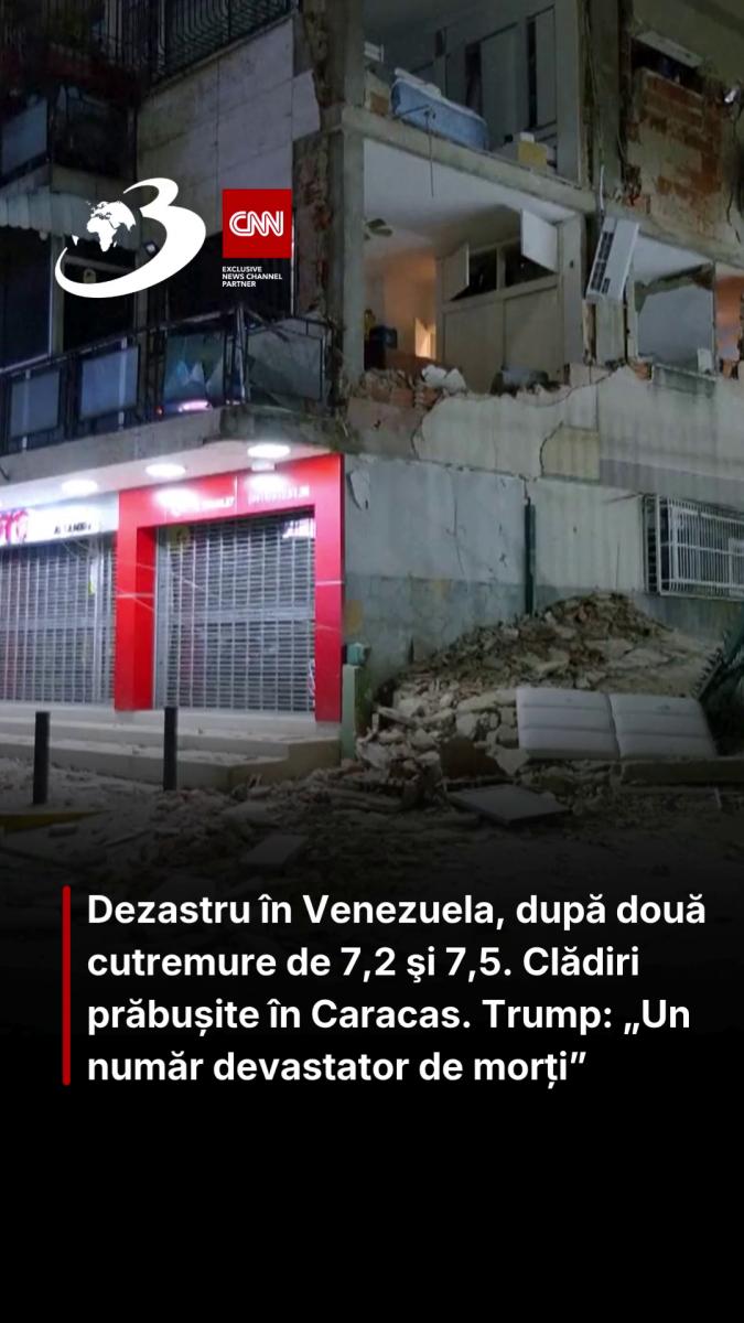 Dezastru în Venezuela, după două cutremure de 7,2 şi 7,5. Clădiri prăbușite în Caracas. 