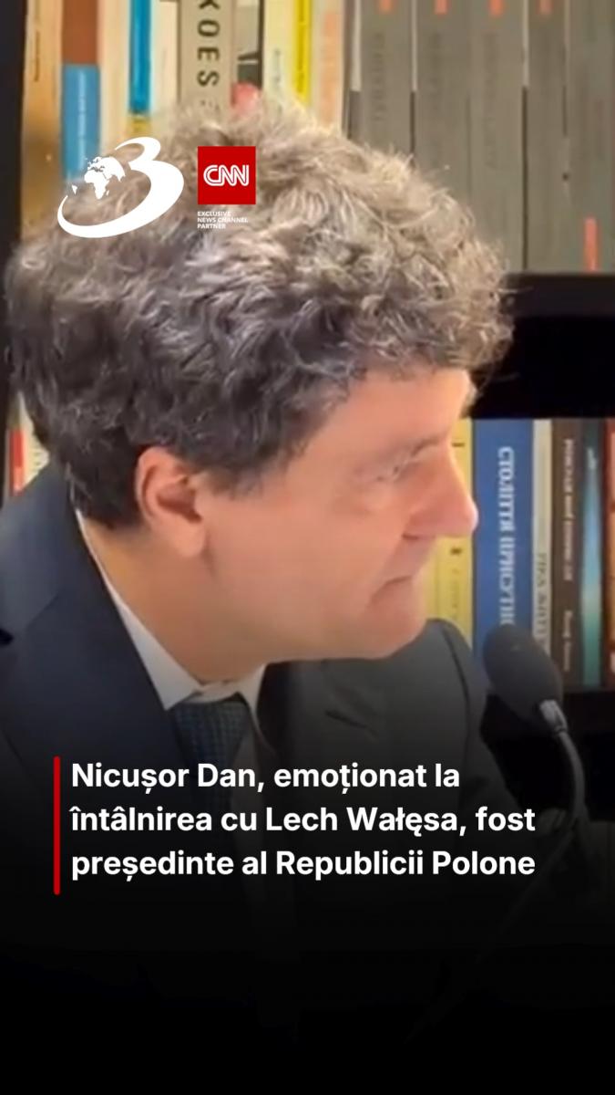 Nicușor Dan, emoționat la întâlnirea cu Lech Wałęsa, fost președinte al Republicii Polone