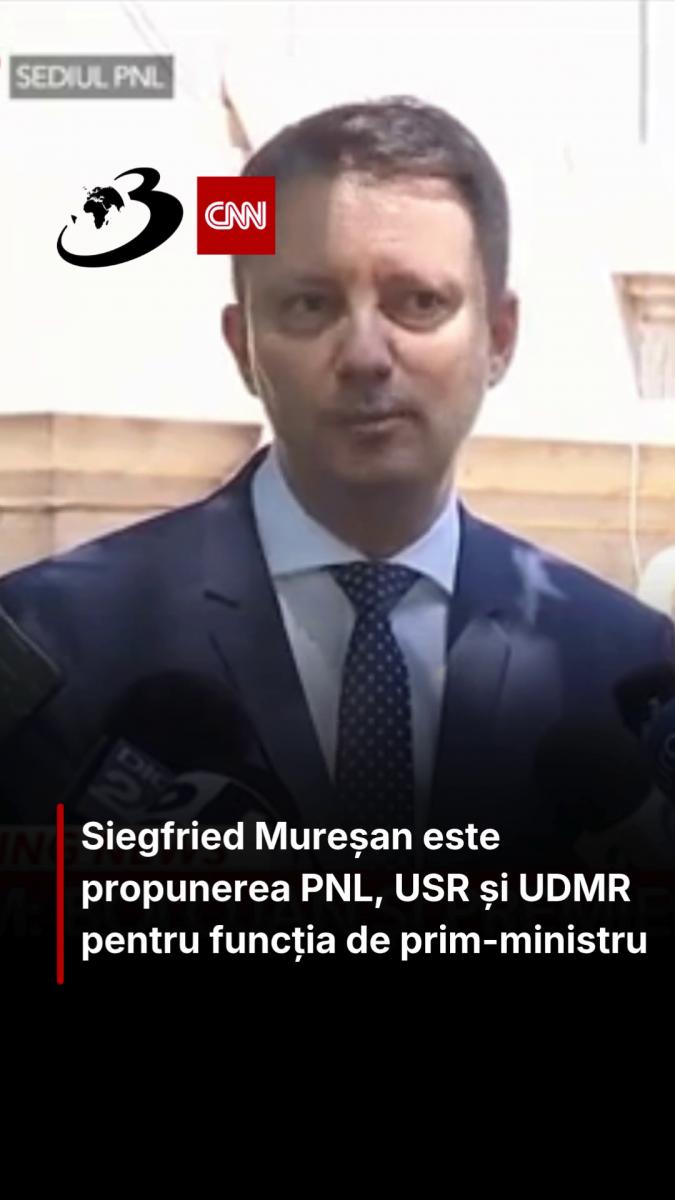 Siegfried Mureșan este propunerea PNL, USR și UDMR pentru funcția de prim-ministru