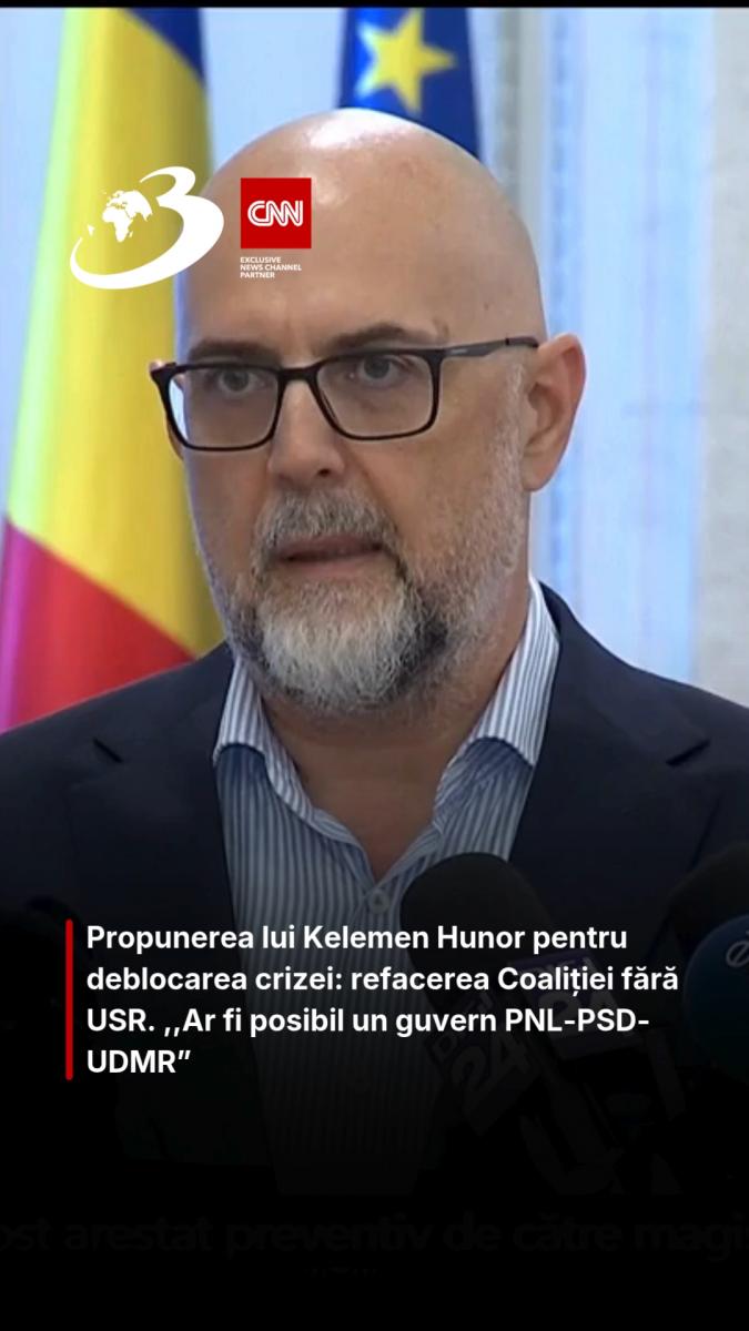  Propunerea lui Kelemen Hunor pentru deblocarea crizei: refacerea Coaliției fără USR. ,,Ar fi posibil un guvern PNL-PSD-UDMR”
