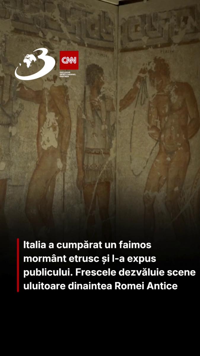 Italia a cumpărat un faimos mormânt etrusc și l-a expus publicului. Frescele dezvăluie scene uluitoare dinaintea Romei Antice