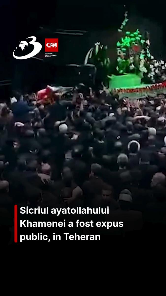 Sicriul ayatollahului Khamenei a fost expus public, în Teheran