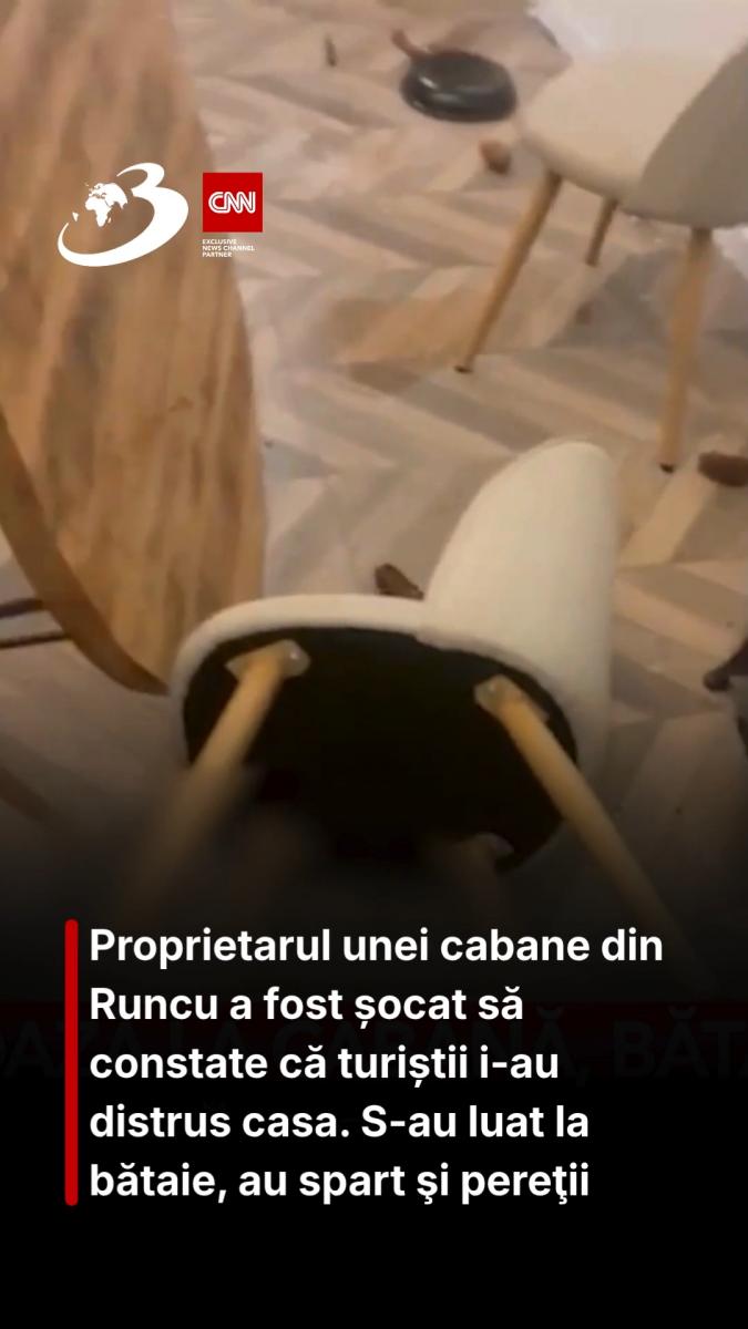 Proprietarul unei cabane din Runcu a fost șocat să constate că turiștii i-au distrus casa. S-au luat la bătaie, au spart şi pereţii