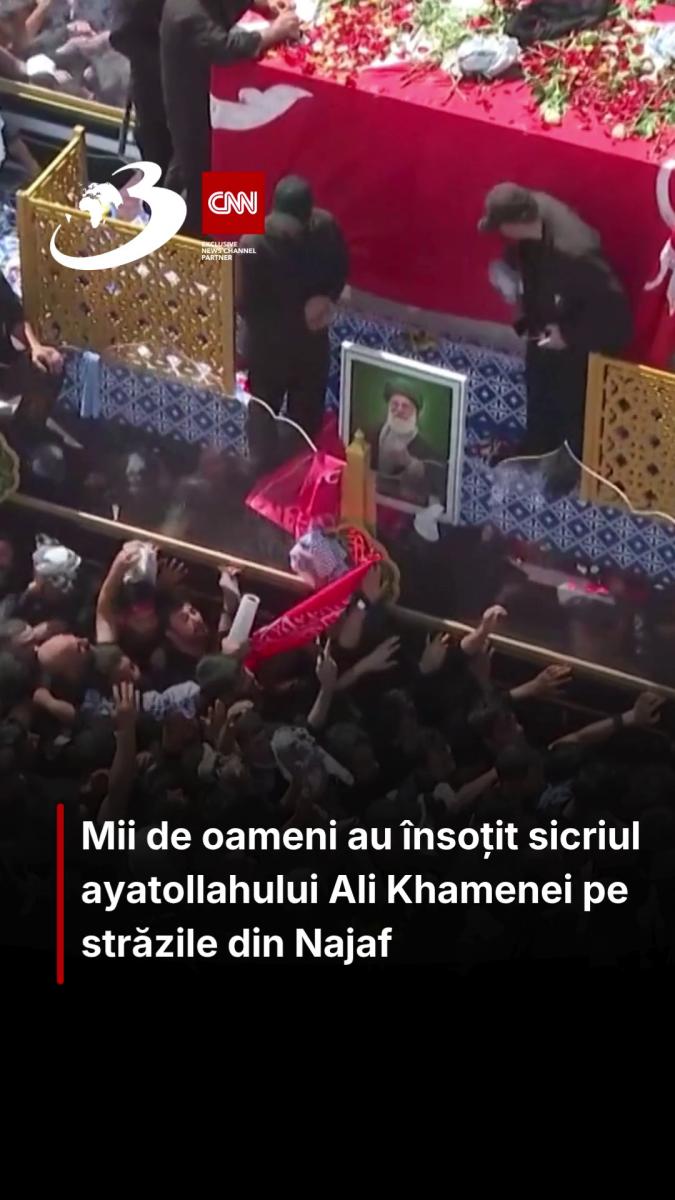 Mii de oameni au însoțit sicriul ayatollahului Ali Khamenei pe străzile din Najaf