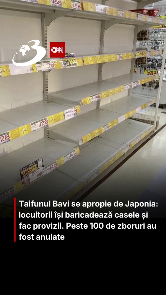Taifunul Bavi se apropie de Japonia: locuitorii își baricadează casele și fac provizii. Peste 100 de zboruri au fost anulate 