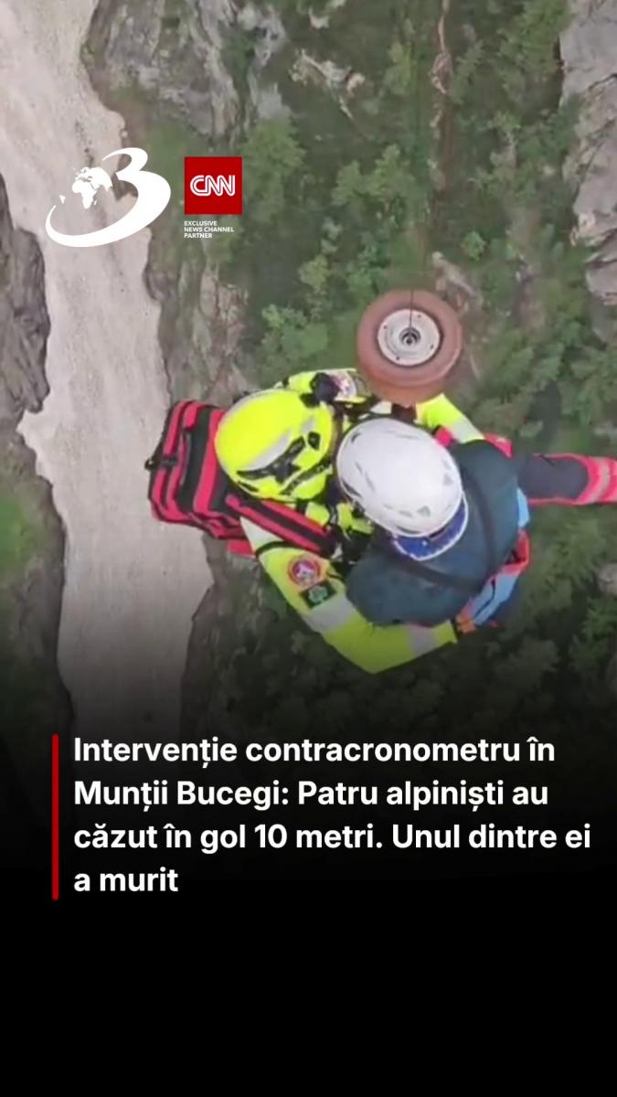Intervenție contracronometru în Munții Bucegi: Patru alpiniști au căzut în gol 10 metri. Unul dintre ei a murit 