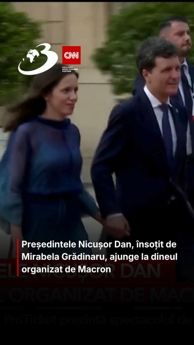 Președintele Nicușor Dan, însoțit de Mirabela Grădinaru, ajunge la dineul organizat de Macron