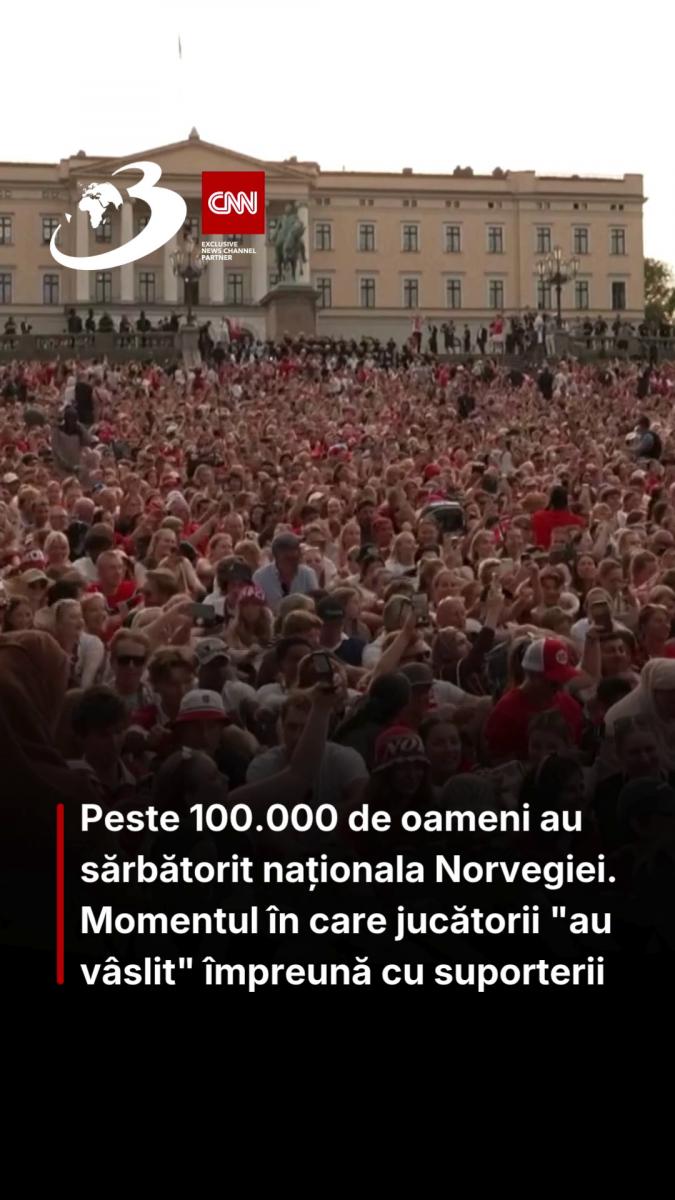Peste 100.000 de oameni au sărbătorit naționala Norvegiei. Momentul în care jucătorii 