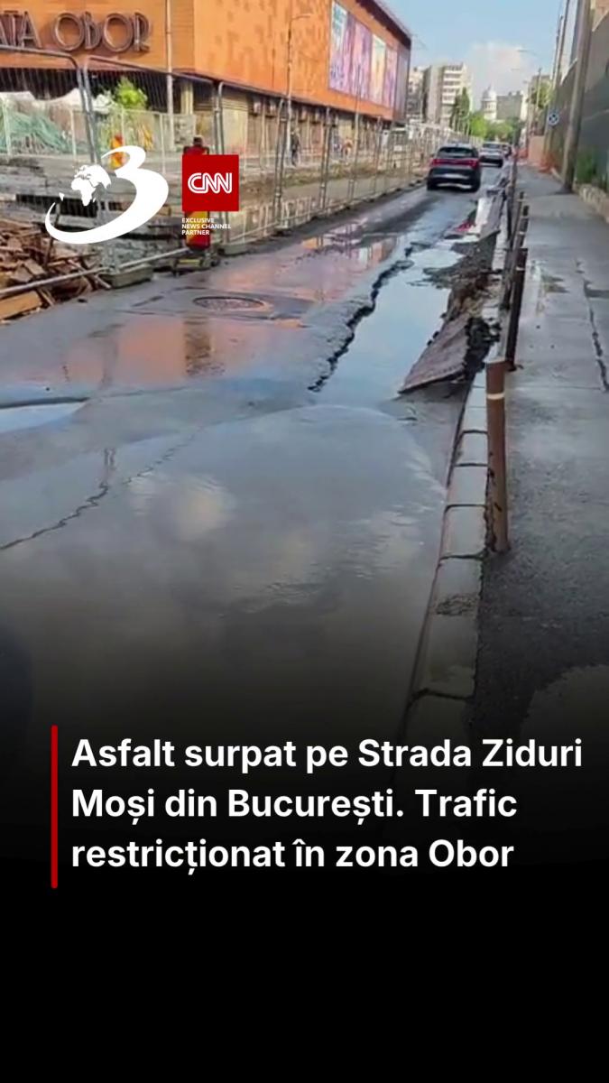 Asfalt surpat pe Strada Ziduri Moși din București. Trafic restricționat în zona Obor