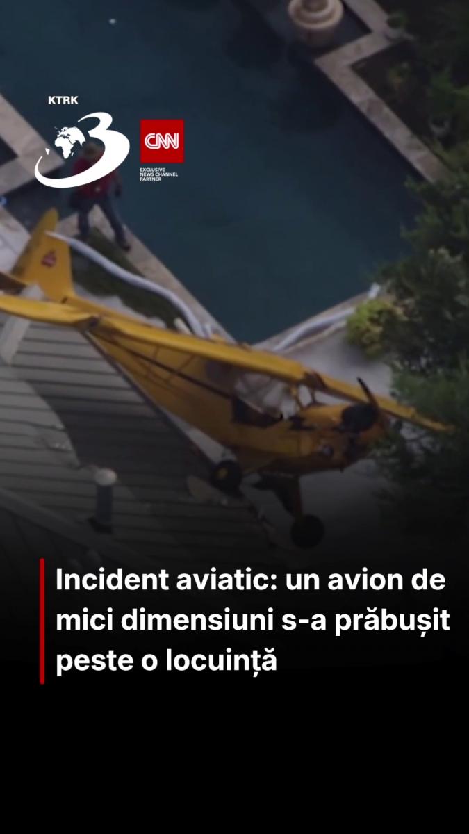 Incident aviatic: un avion de mici dimensiuni s-a prăbușit peste o locuință