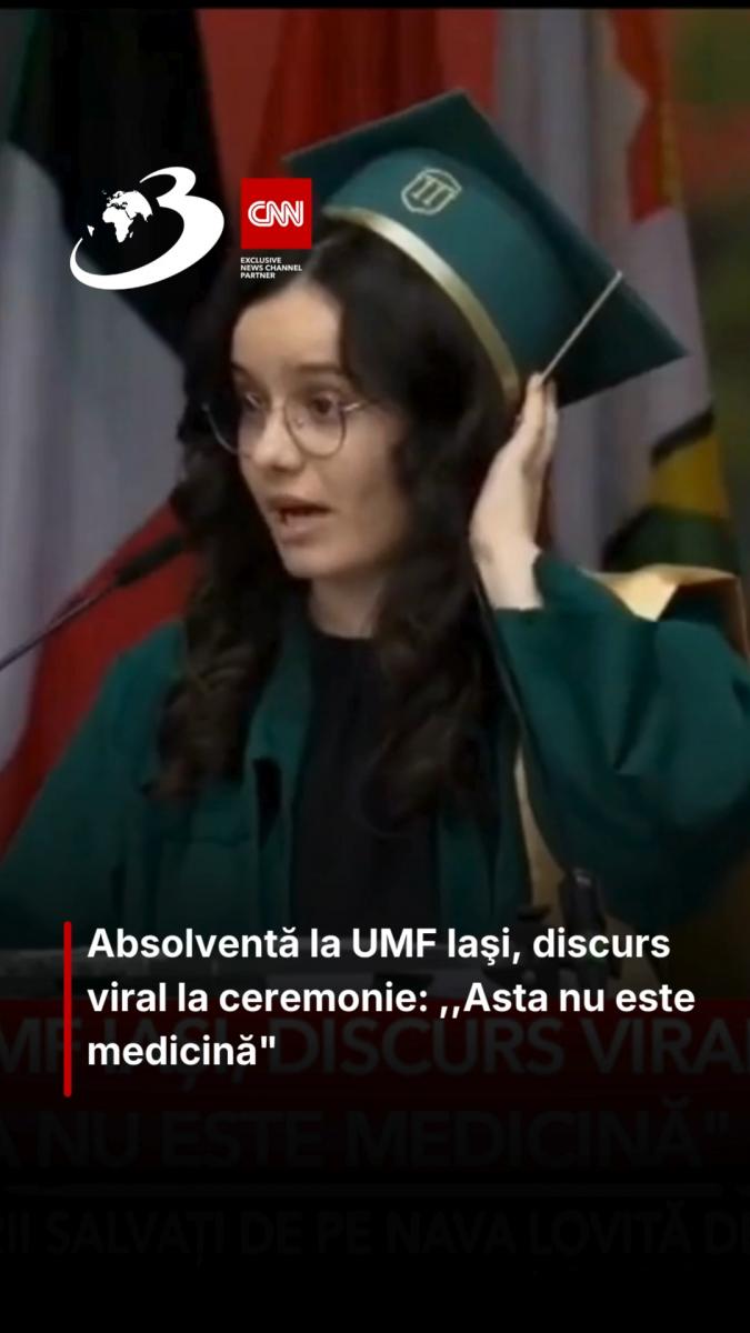 Absolventă la UMF Iaşi, discurs viral la ceremonie: ,,Asta nu este medicină