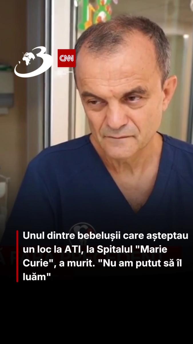 Unul dintre bebelușii care așteptau un loc la ATI, la Spitalul 