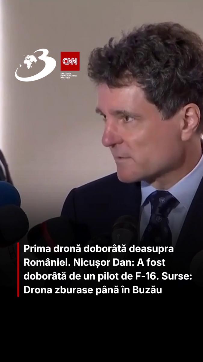 Prima dronă doborâtă deasupra României. Nicușor Dan: A fost doborâtă de un pilot de F-16. Surse: Drona zburase până în Buzău 