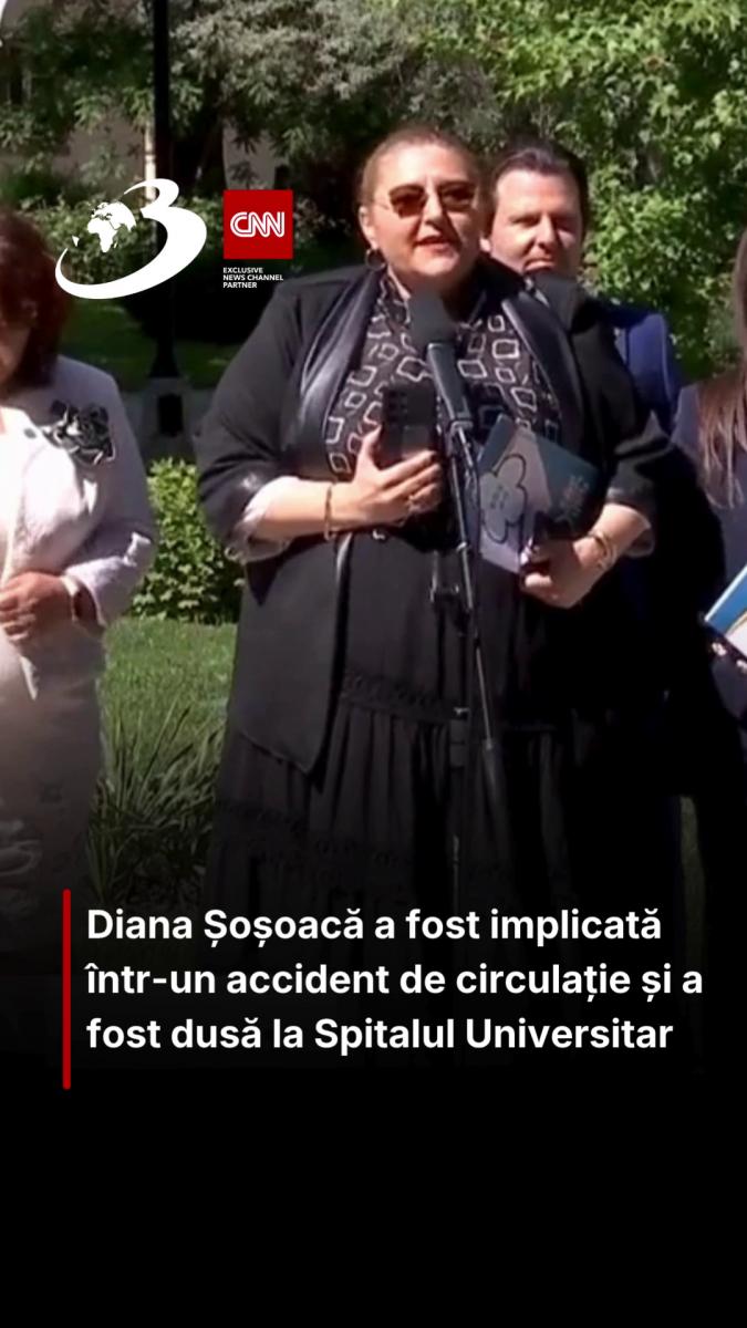 Diana Șoșoacă a fost implicată într-un accident de circulație și a fost dusă la Spitalul Universitar