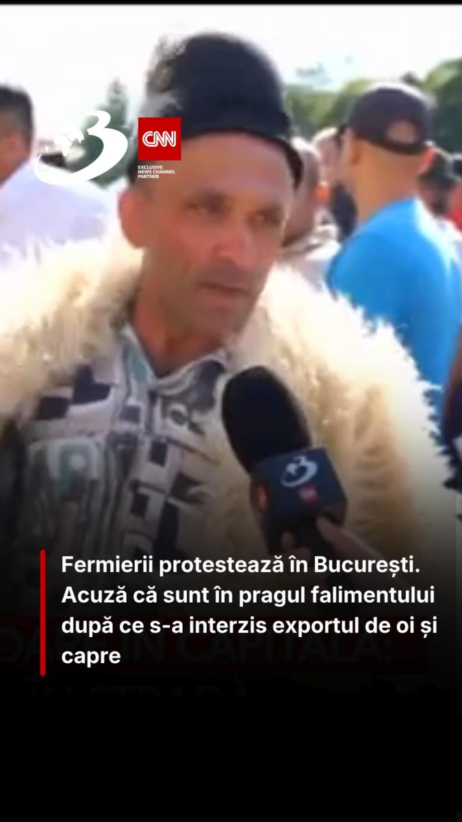 Fermierii protestează în București. Acuză că sunt în pragul falimentului după ce s-a interzis exportul de oi și capre