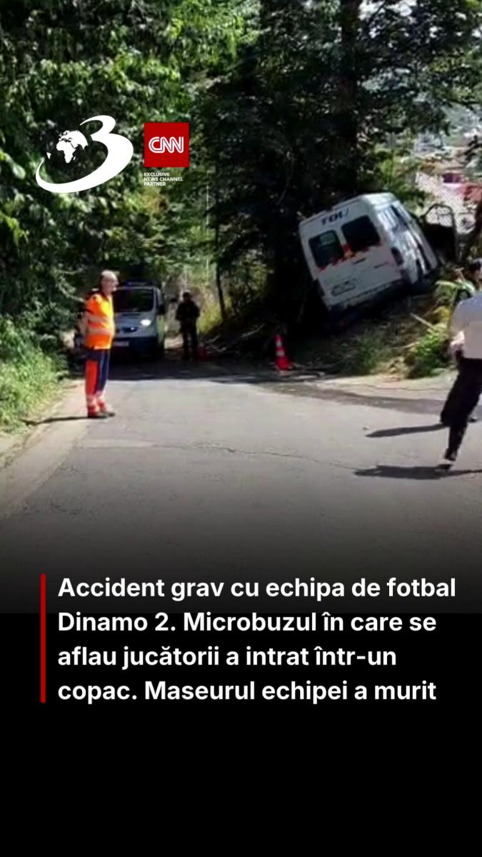 Accident grav cu echipa de fotbal Dinamo 2. Microbuzul în care se aflau jucătorii a intrat într-un copac. Maseurul echipei a murit