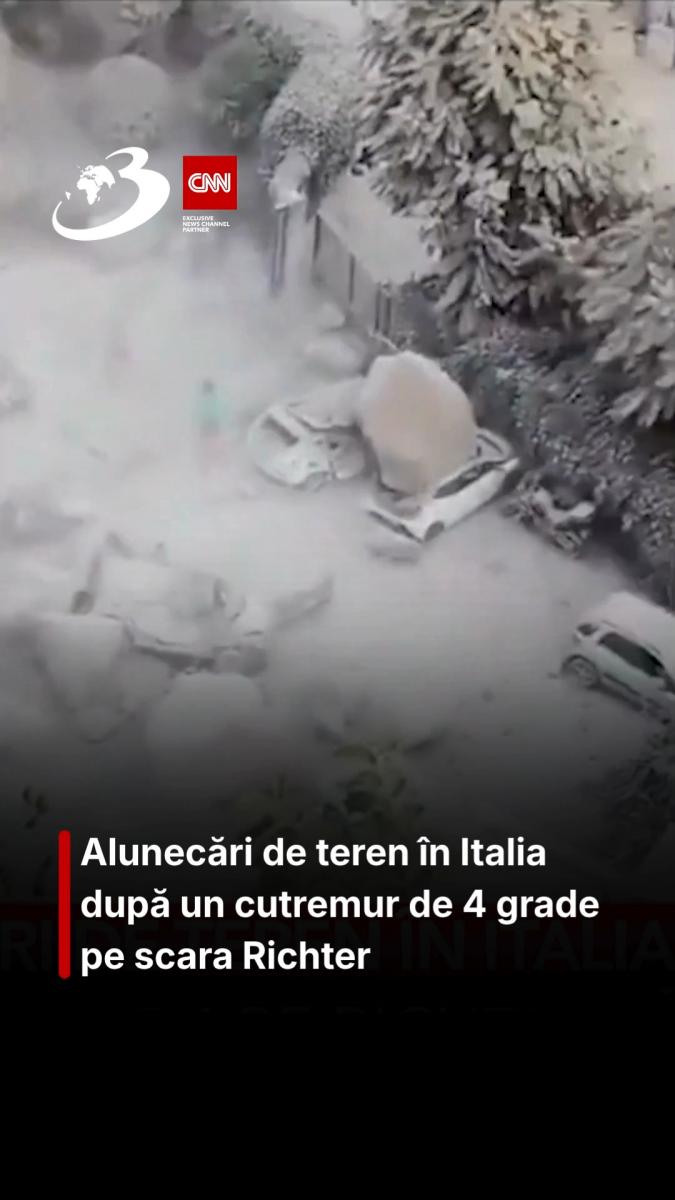 Alunecări de teren în Italia după un cutremur de 4 grade pe scara Richter