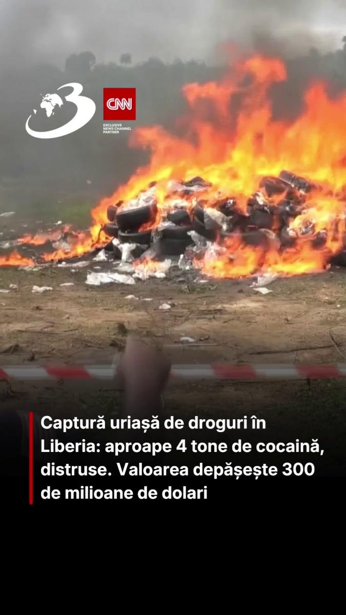 Captură uriașă de droguri în Liberia: aproape 4 tone de cocaină, distruse. Valoarea depășește 300 de milioane de dolari