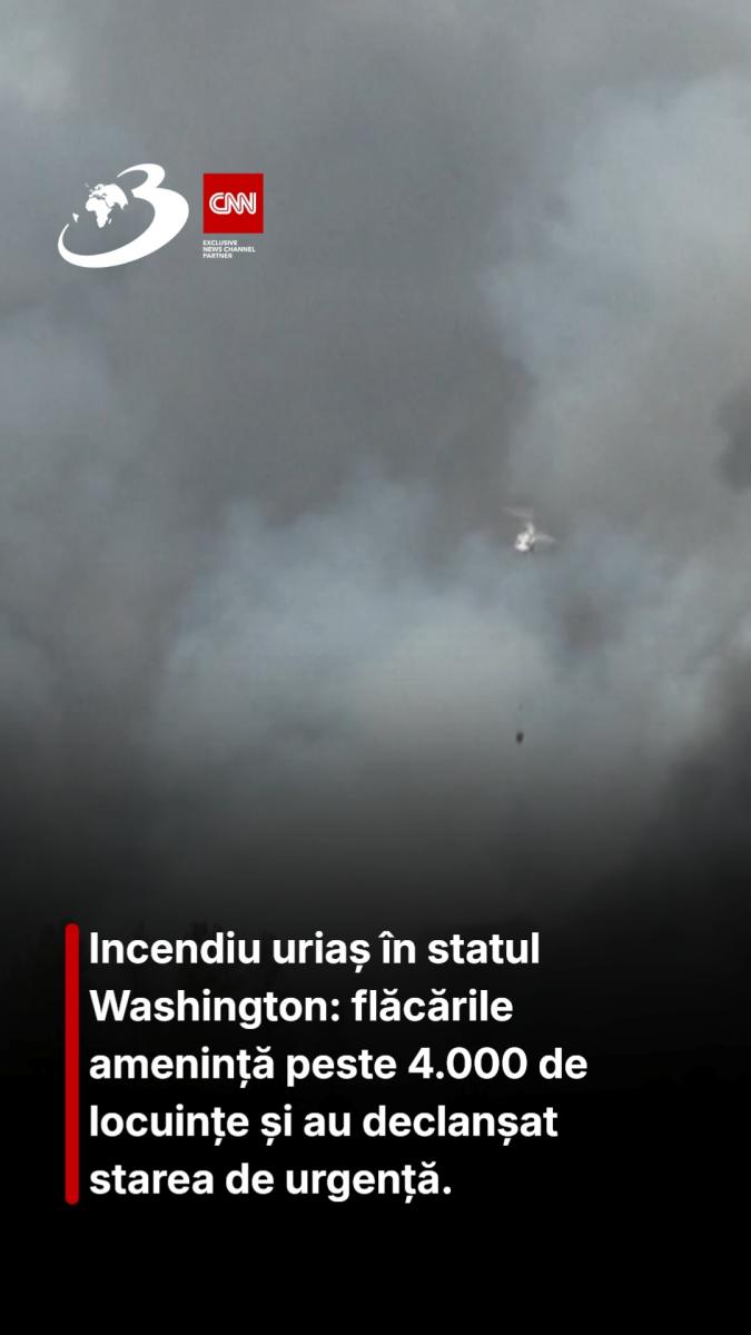 Incendiu uriaș în statul Washington: flăcările amenință peste 4.000 de locuințe și au declanșat starea de urgență.