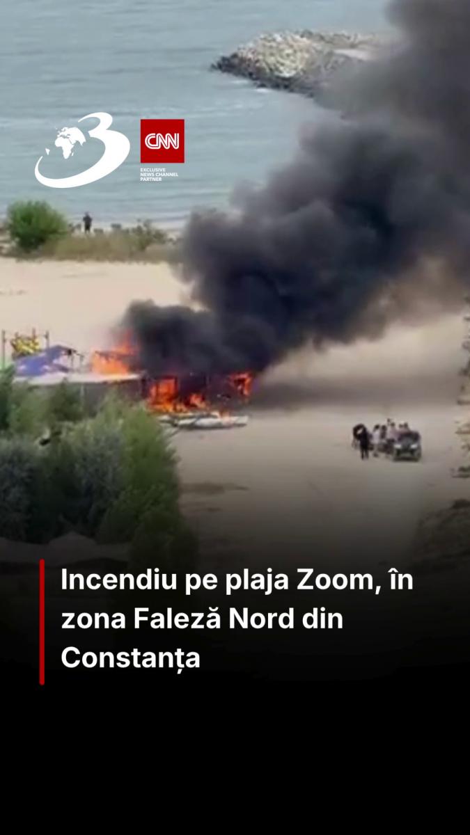 Incendiu pe plaja Zoom, în zona Faleză Nord din Constanța