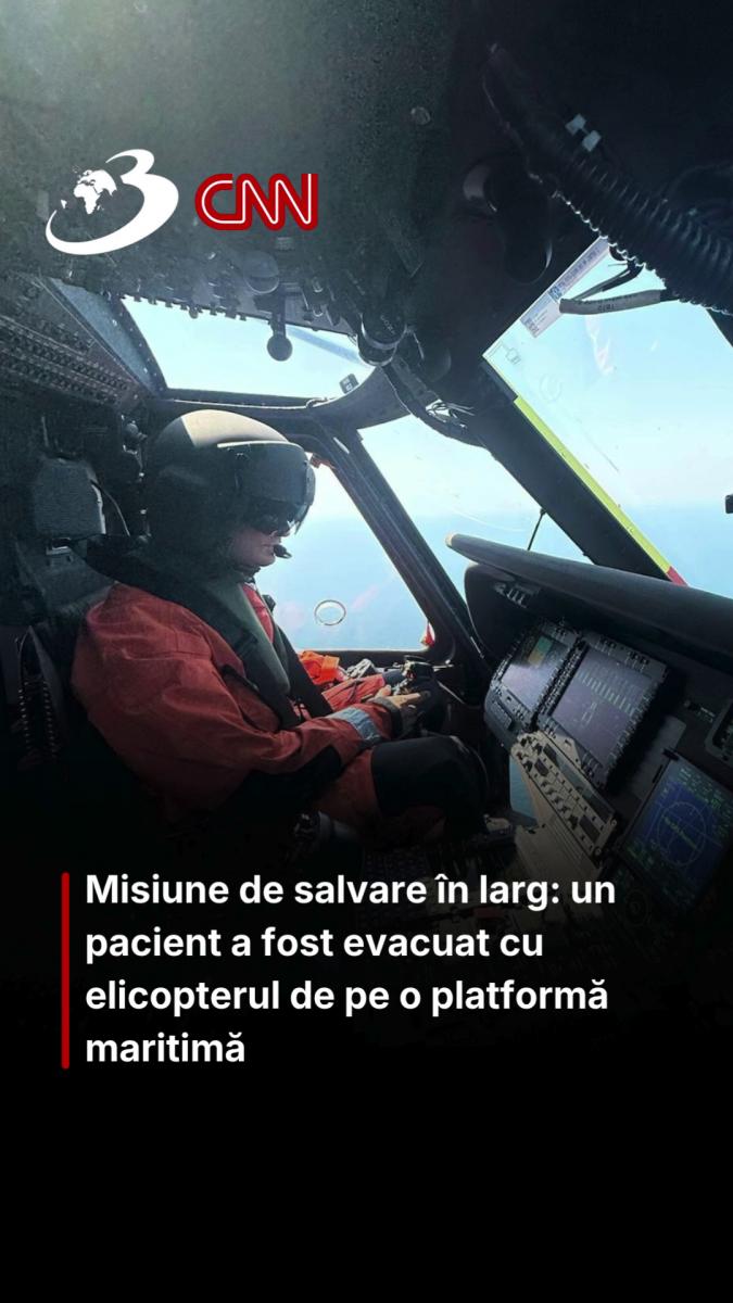 Misiune de salvare în larg: un pacient a fost evacuat cu elicopterul de pe o platformă maritimă