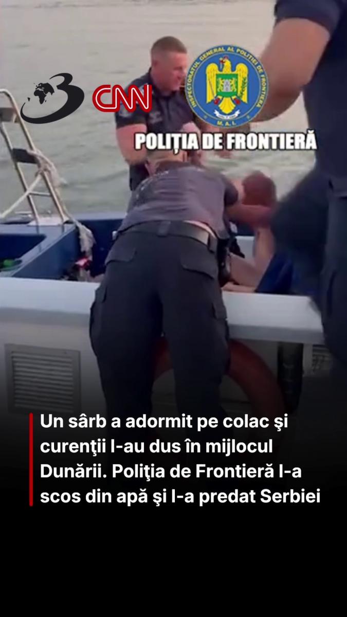 Un sârb a adormit pe colac şi curenţii l-au dus în mijlocul Dunării. Poliţia de Frontieră l-a scos din apă şi l-a predat Serbiei