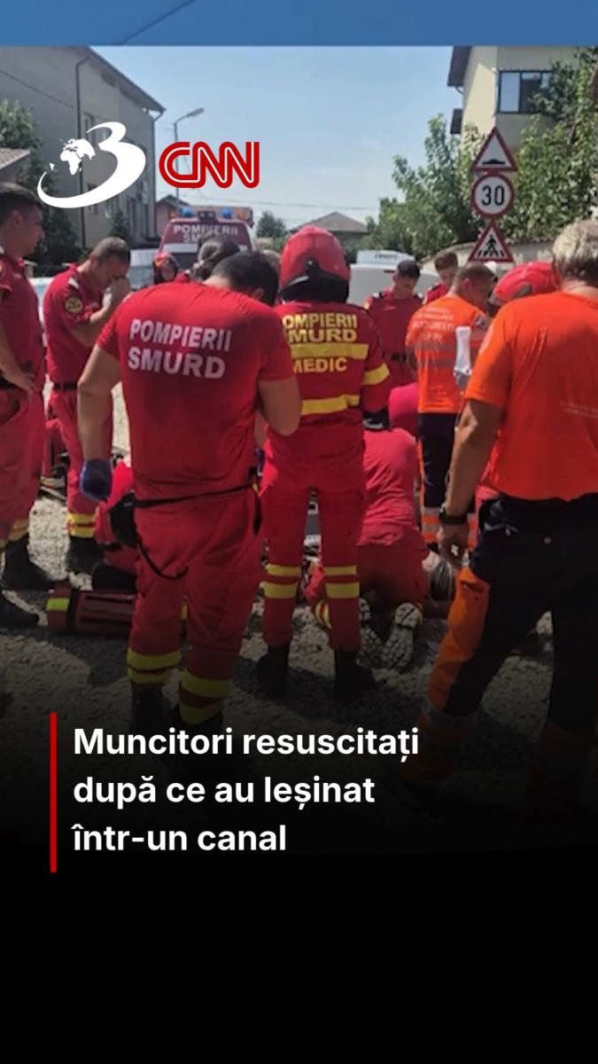 Muncitori resuscitați după ce au leșinat într-un canal