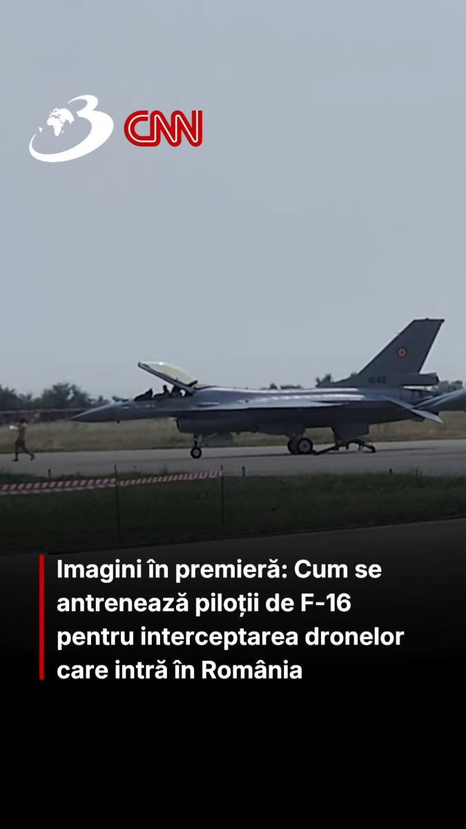Imagini în premieră: Cum se antrenează piloții de F-16 pentru interceptarea dronelor care intră în România