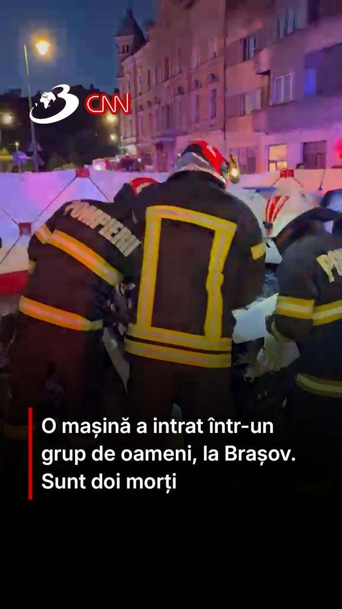 O mașină a intrat într-un grup de oameni, la Brașov. Sunt doi morți