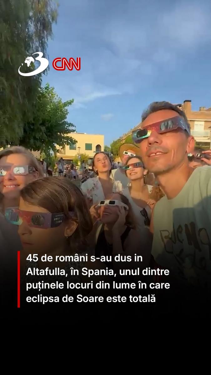 45 de români s-au dus in Altafulla, în Spania, unul dintre puținele locuri din lume în care eclipsa de Soare este totală