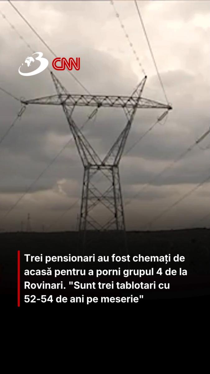 Trei pensionari au fost chemați de acasă pentru a porni grupul 4 de la Rovinari. 