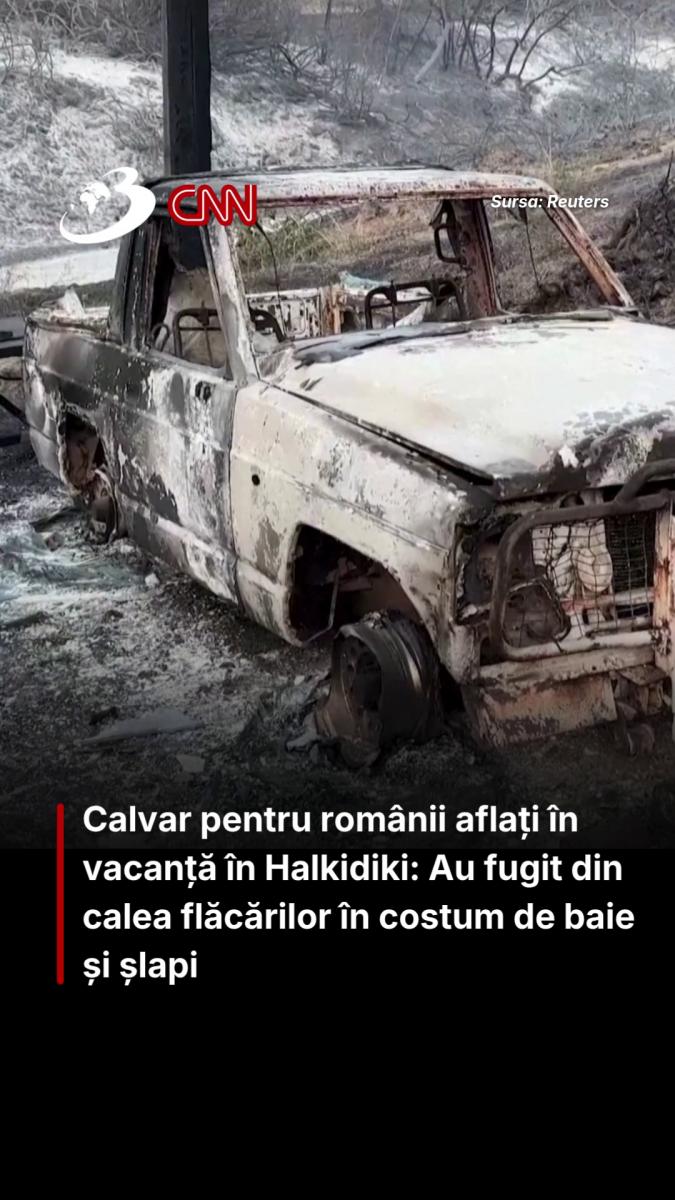 Calvar pentru românii aflați în vacanță în Halkidiki: Fug din calea flăcărilor în costum de baie și șlapi