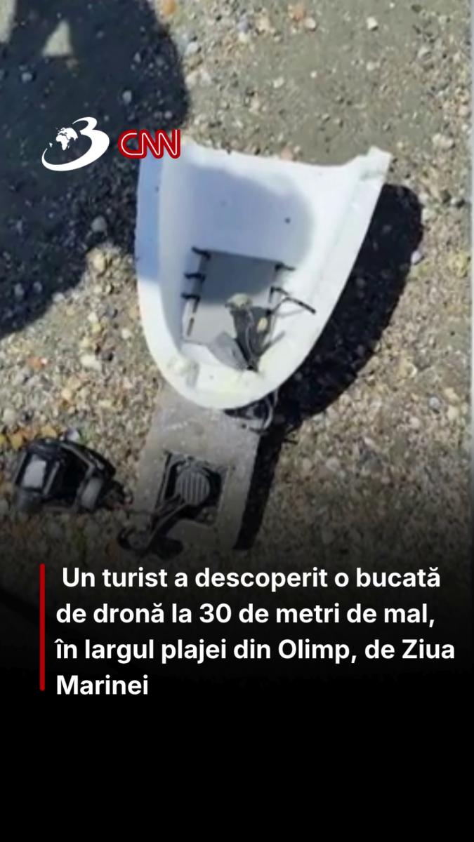 Un turist a descoperit o bucată de dronă la 30 de metri de mal, în largul plajei din Olimp, de Ziua Marinei