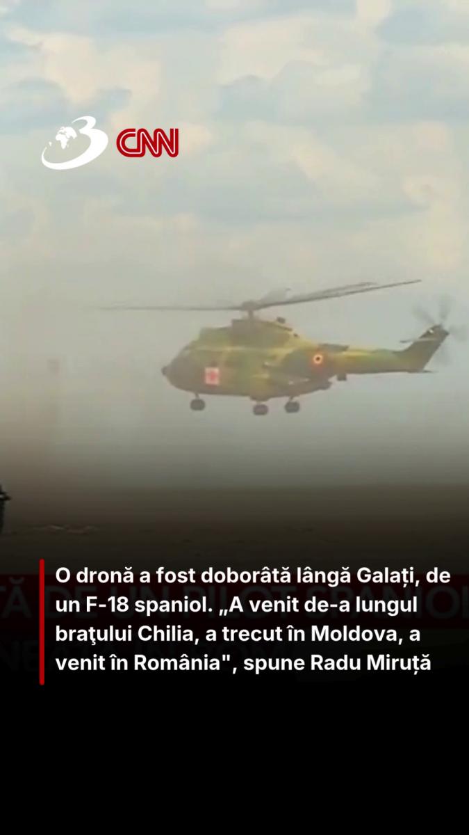O dronă a fost doborâtă lângă Galați, de un F-18 spaniol