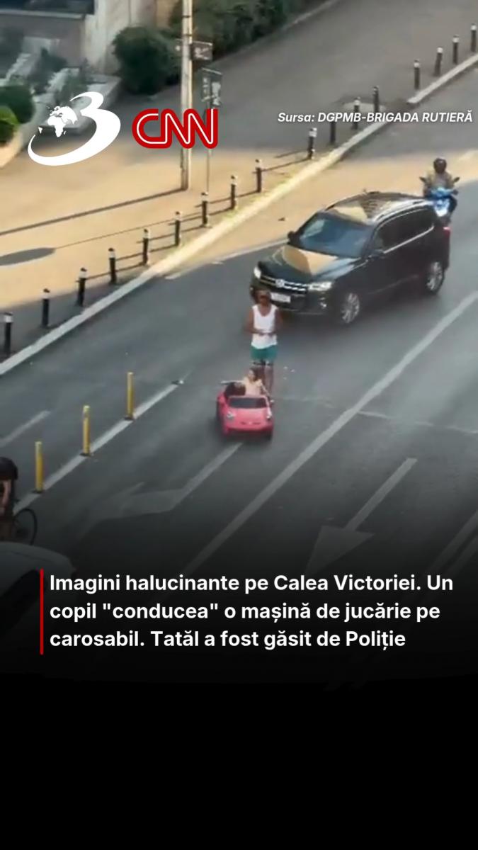 Imagini halucinante pe Calea Victoriei. Un copil 