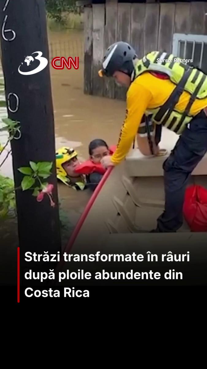 Străzi transformate în râuri după ploile abundente din Costa Rica