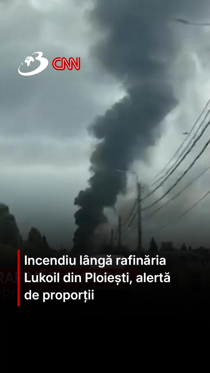 Incendiu lângă rafinăria Lukoil din Ploiești, alertă de proporții