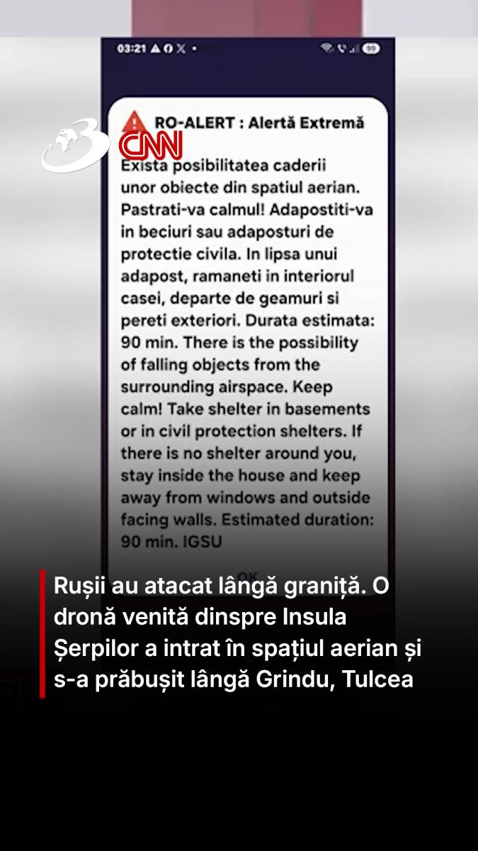 Rușii au atacat lângă graniță. O dronă venită dinspre Insula Șerpilor a intrat în spațiul aerian și s-a prăbușit lângă Grindu, Tulcea