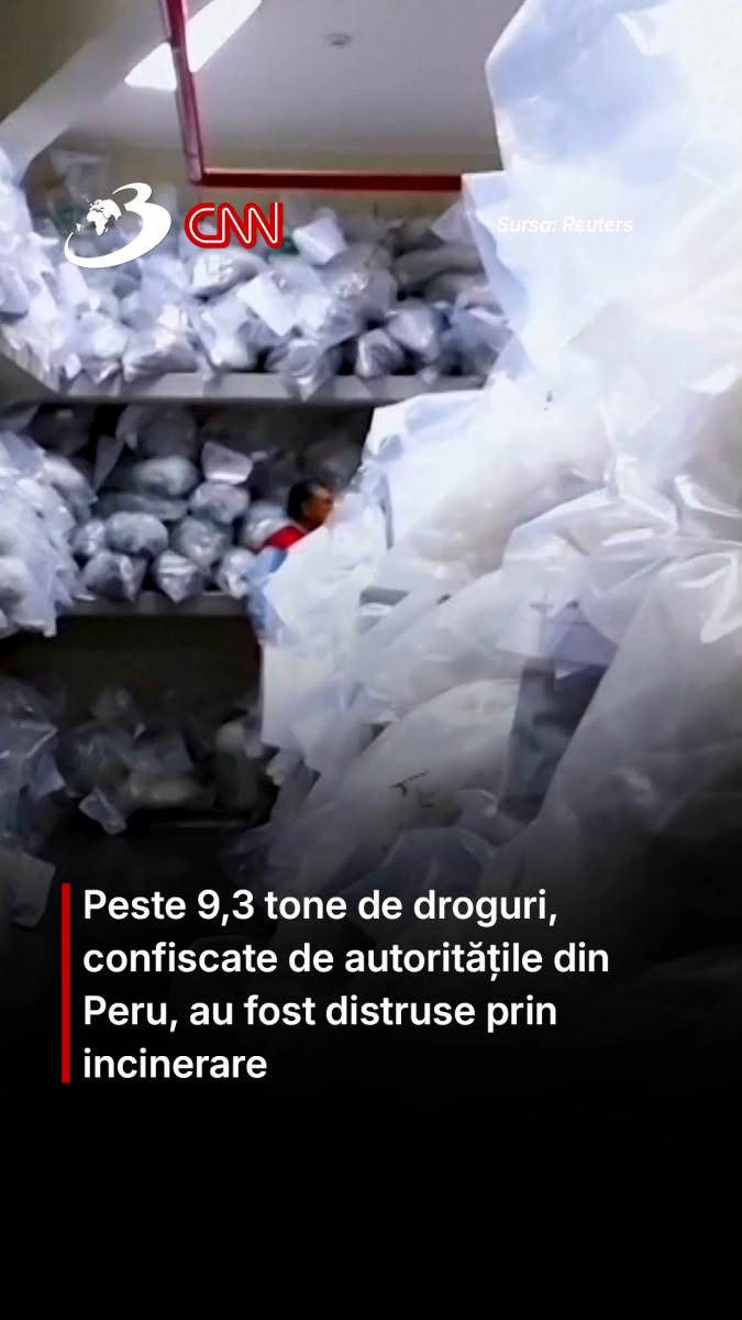 Peste 9,3 tone de droguri, confiscate de autoritățile din Peru, au fost distruse prin incinerare