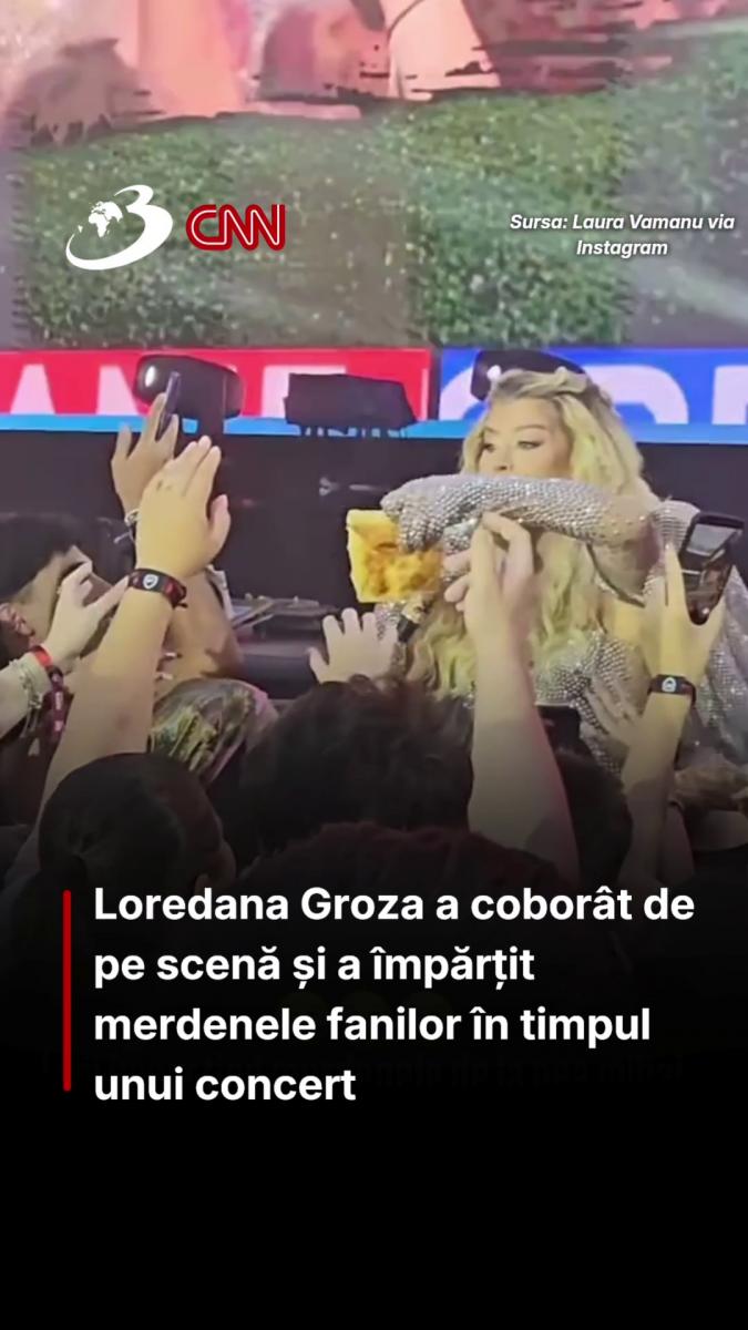 Loredana Groza a coborât de pe scenă și a împărțit merdenele fanilor în timpul unui concert